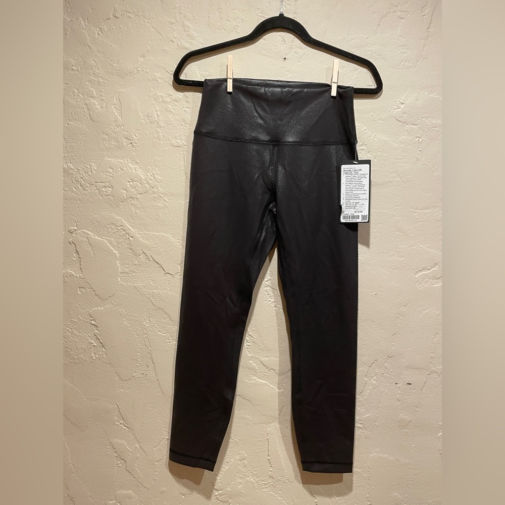 LULULEMON Wunder Train Tight 25” High Waisted Leggings in Foil Black NWT